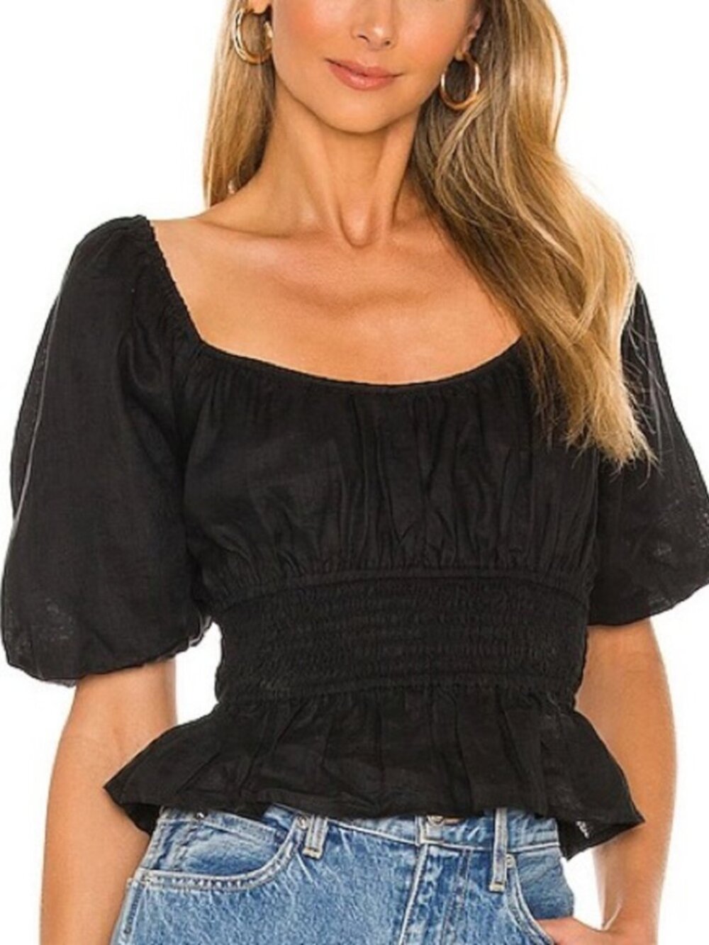 NWT Faithfull the Brand Kinsley Top Black Size Medium